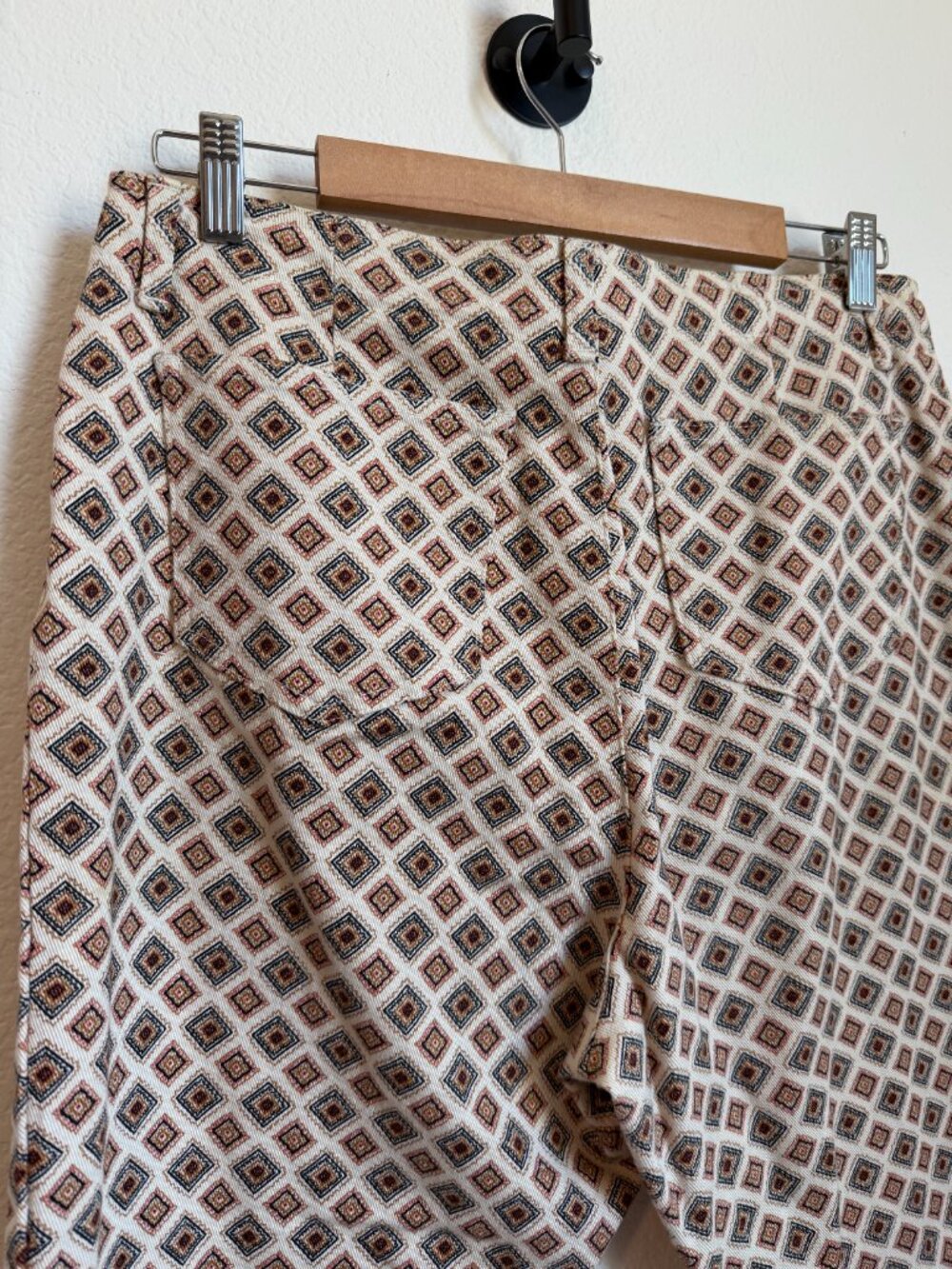 Vintage Boho Western Geometric Jeans Cream Tribal Print Southwestern Petite 14P - Picture 8 of 9